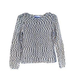 Nine & Co Olive, Tan & White 100% Cotton Pullover Crew Neck Sweater